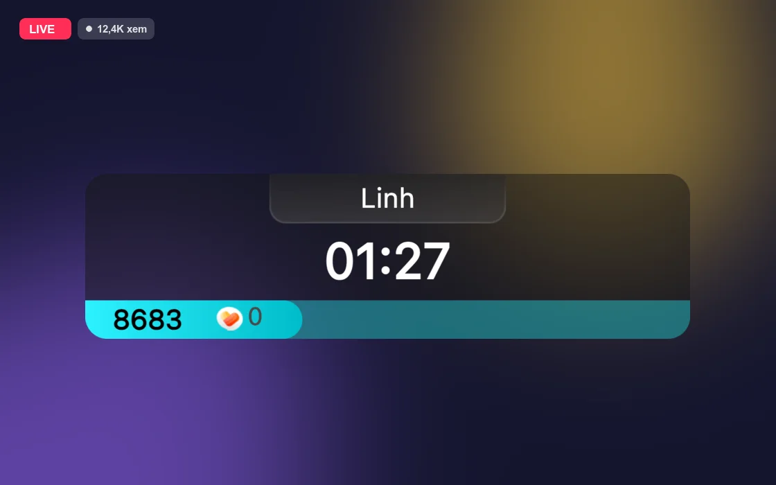 Widget Hành Trình Tự Do: thành viên đang lên, đồng hồ và điểm quà